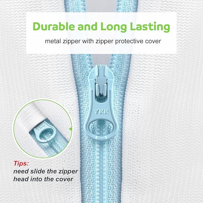 OTraki Large Mesh Laundry Bag 16x20 inch Hanging Lingerie Bag Mesh Laundry Bags with Handles Delicates Hanging Laundry Washing Machine Zipper Opening Wash Bag for Coat Sweater Sock Sheet, White
