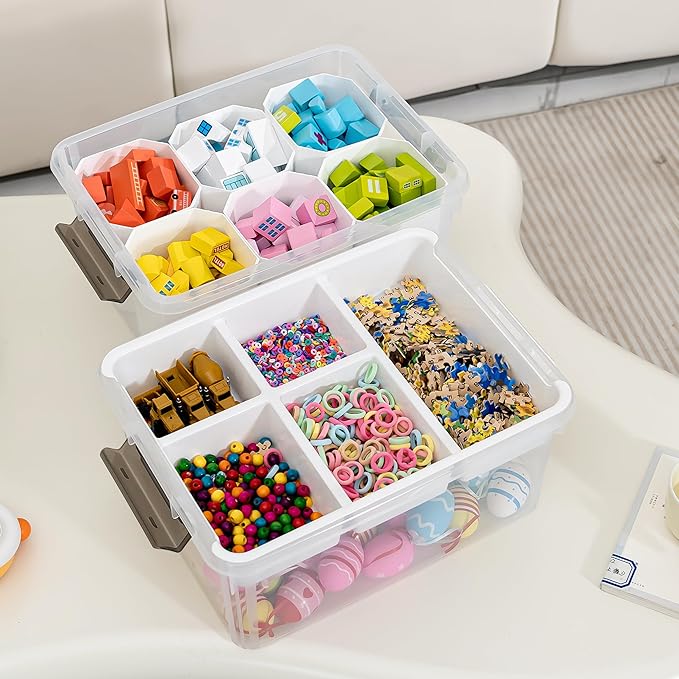 Citylife Craft Organizers, 2 Pack-17 QT, Clear white