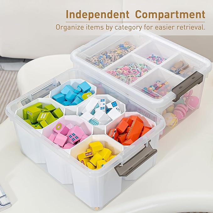 Citylife Craft Organizers, 2 Pack-17 QT, Clear white