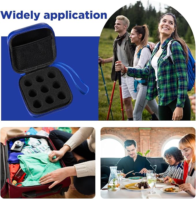 Teenyyou 9 Slots Insulin Peptide Fridge Carrying Case Vial Holder Storage Protector Bag, Fits Standard 10ml Vials, Insulin Cooler Travel Kits Case Organizer Diabetes Protector(Blue)