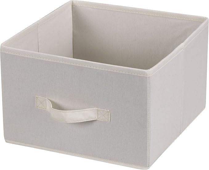 Household Essentials 311306 Set of 2 Drawers for Hanging Shelf Closet Organizers | Natural Canvas Fabric Bin with Handle