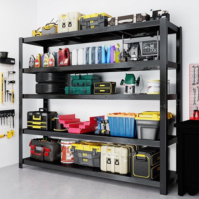 Storage Shelves Heavy Duty Metal Shelving 84" H, Adjustable Garage Shelves, Metal Storage Shelves for Garage, Basement, Warehouse, Workshop,24" D x 55" W x 84" H, 3050 lbs