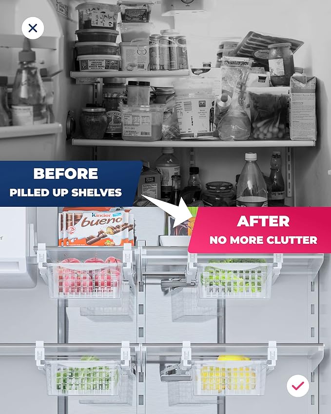 Skywin TidyFriend Refrigerator Egg Drawer 14.1" x 7.7" x 4" - Snap-on Holder for Organizes and Protects Eggs - Adjustable and Space Saving, Storage Container