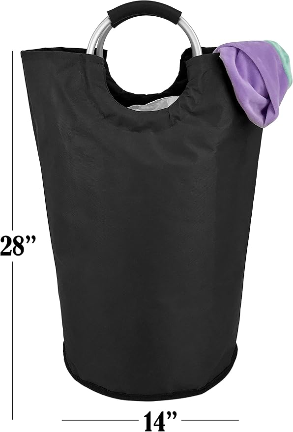 Handy Laundry Bag With Handles - 60L - Collapsible Fabric Laundy Hamper Bag - Laundry Basket For Dorm - Waterproof - Foldable - Suitable for a Dorm Clothes Hamper (Pack of 2)