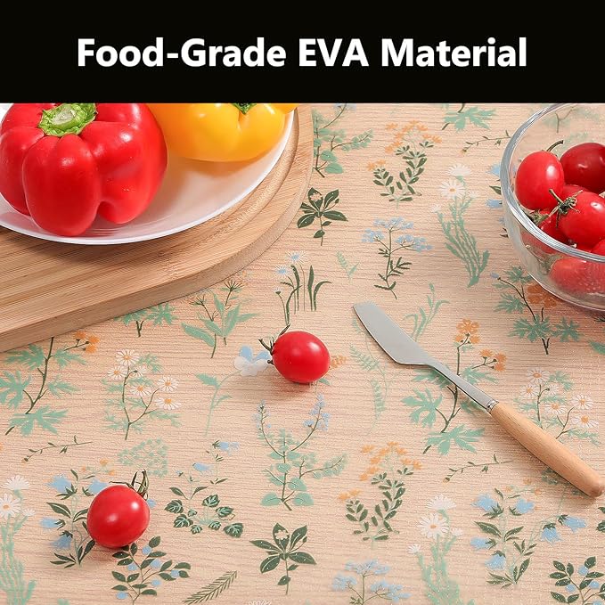 INNOLITES Shelf Liners for Kitchen Cabinets – Drawer Liner Waterproof & Oil-Proof, Non-Adhesive EVA with Floral Pattern – Durable Washable, Easy to Cut (Sage Green, 17.5" x 197")