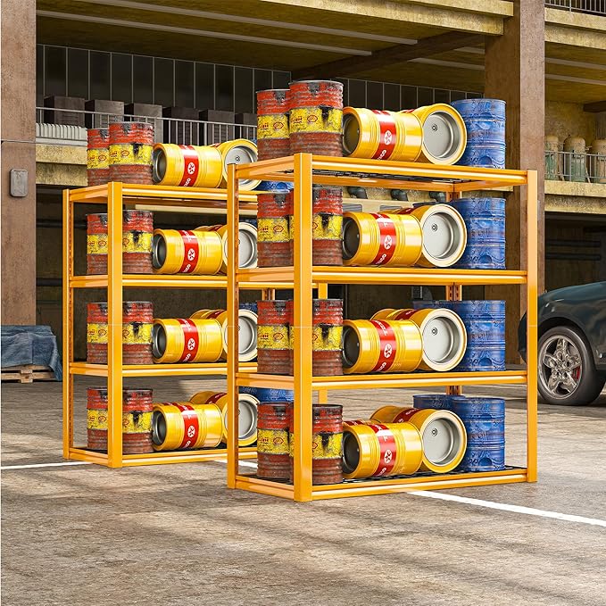 REIBII 40" W Garage Shelving 2240 LBS Storage Shelves Heavy Duty Metal Shelving 4 Tier Adjustable Metal Shelves for Warehouse Basement Kitchen Pantry Commercial Industrial 40" W × 19.5" D × 59.5" H
