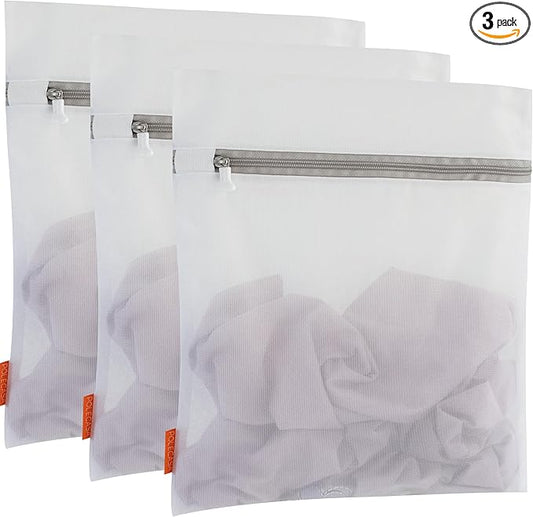 Polecasa 3Pcs Extra Durable Mesh Laundry Bags with Sturdy Zipper for Delicates 16 x 20 Inches(3 Large)