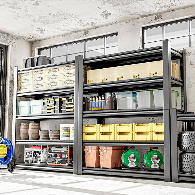 OLLRRACT Heavy Duty Metal Storage Rack Shelving for Garage, 5 Tier Shelving Unit - Garage Storage Shelf, Industrial Utility Shelving, Durable Metal Shelf Organizer 24" D x48 W x87 H