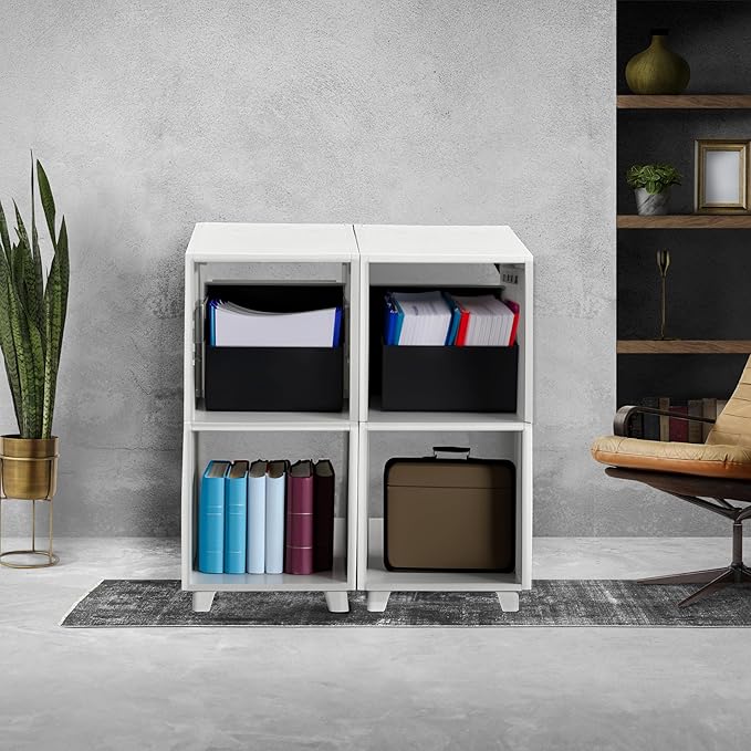 UNiPLAY Modular Cube Storage Organizer – Create Versatile Storage Solutions with Large Capacity Cubes. Perfect for Home, Office, Closet, and School use. Easy Assembly & Cleaning - 4 Piece