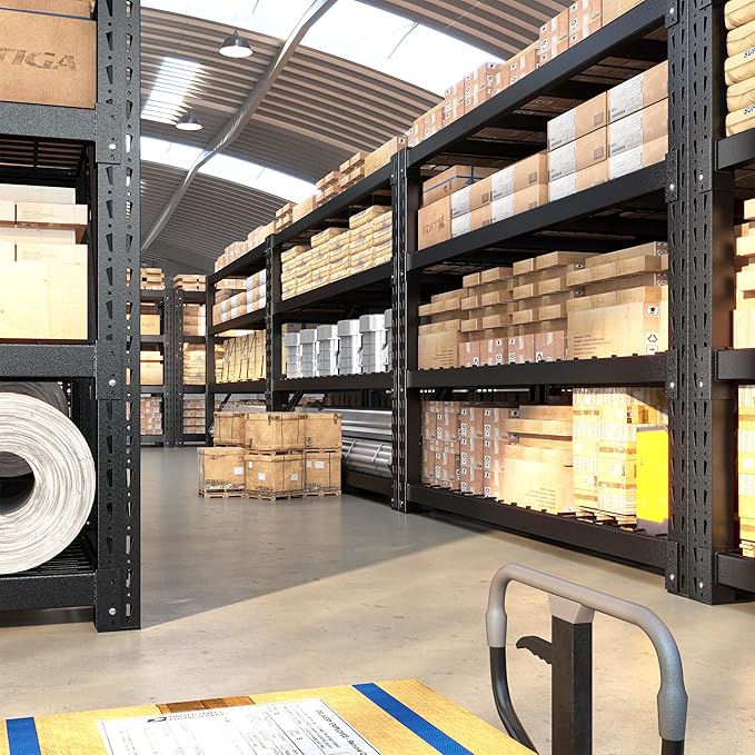 Bepatio 11000LBS Industrial Storage Shelves 2-Pack, 72"H x 60"W x 24"D Super Heavy Duty Shelves, 4-Tier Adjustable Rivet Metal Shelving Unit for Warehouse Distribution Center, Commercial Garage Shop