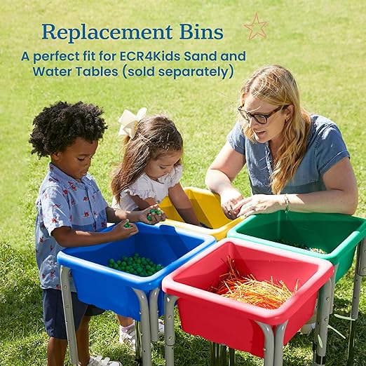 ECR4Kids Stackable Square Bins with Non-Snap Lids, Multipurpose Organization, Yellow, 4-Pack