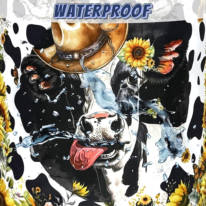 Cows Sunflowers Laundry Basket Foldable Animals Laundry Hamper With Handle Portable Oxford Cloth Clothes Storage Basket Laundry Bag 18.9"x16.5" For Laundry Room/Bedroom/Bathrooms