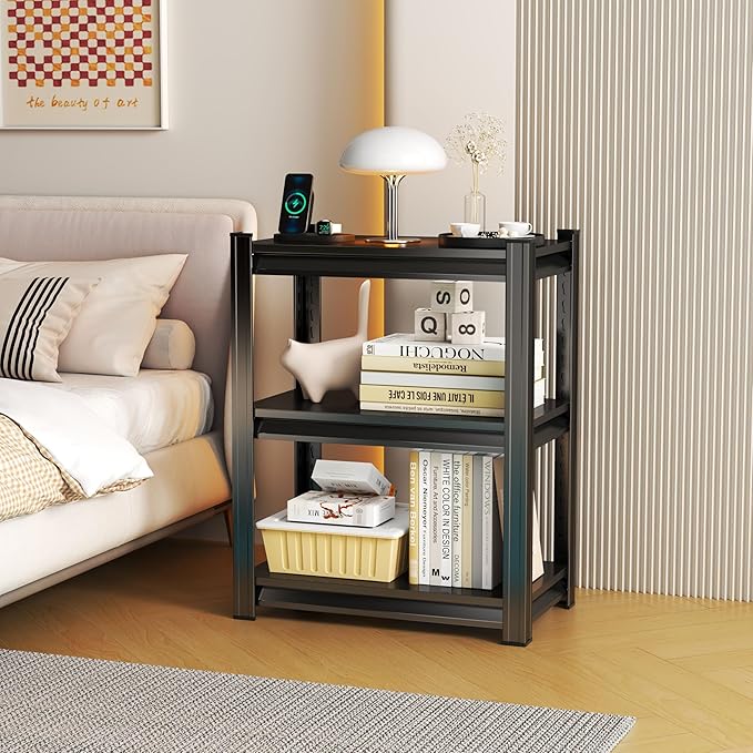 3-Tier Storage Shelves, Adjustable Shelves，KitchenStorage Standing Baker's Racks, Shelving Unit for Kitchen, Living Room, Dinning Room, Coffee Bar (31.5'H×16'W×11.8'D)