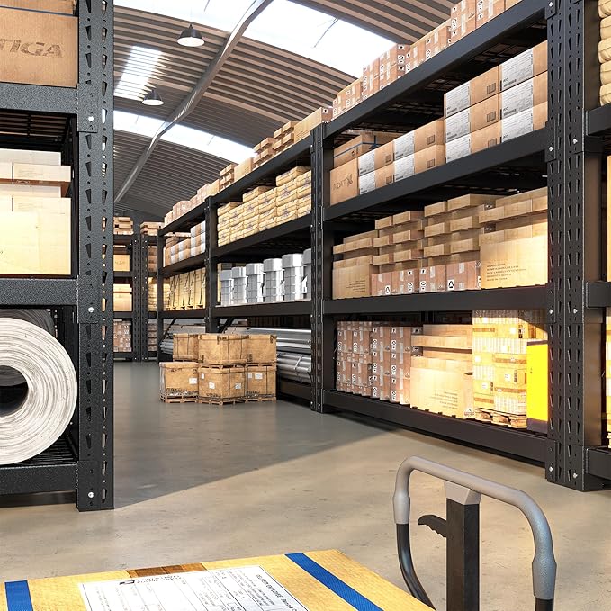 Bepatio 9400LBS Garage Shelving Heavy Duty, 72'H Storage Shelves Metal Shelving Unit, 4Tire Storage Rack Shelf,Adjustable Industrial Shelving for Warehouse Commercial,72'Hx68'Wx23.7'D,2PCS