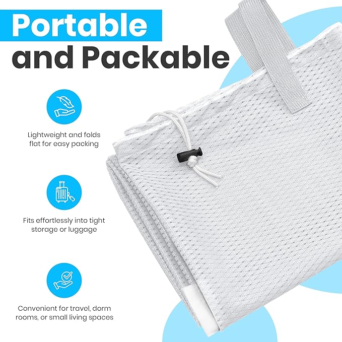Handy Laundry Mesh Laundry Bags 24 x 36 Inches, 2-Pack - Extra Large Heavy Duty Bag with Handles & Shoulder Strap, Breathable, Machine Washable for Dorm, Travel, Bedding & Storage - White