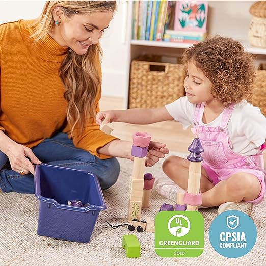 ECR4Kids Scoop Front Storage Bin, Multipurpose Organization, Earthtone, 15-Piece