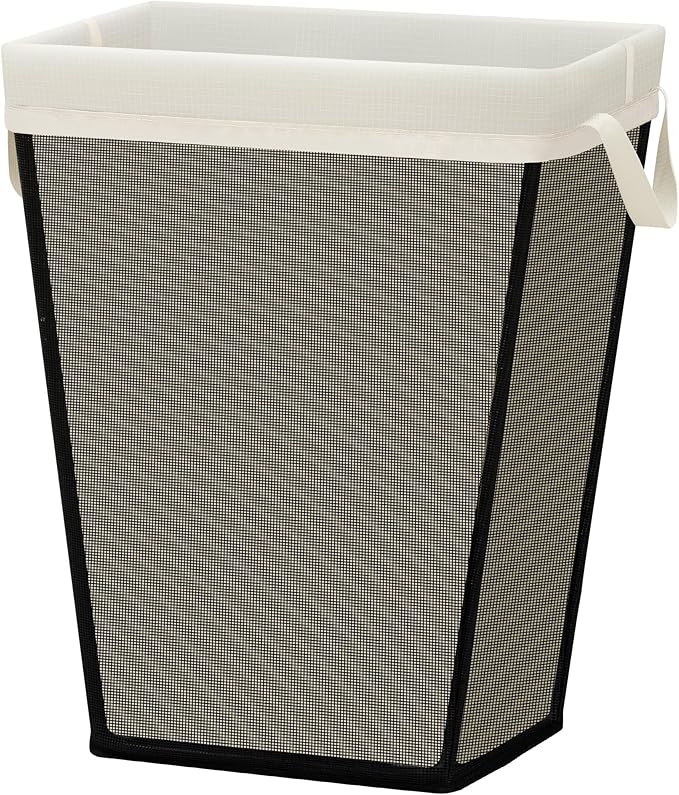 STO STO Laundry Basket 75L, Space-Saving Laundry Hamper for Small Spaces, Freestanding Clothes Hamper with Iron Frame, Removable Washable Liner, Laundry Organizer for Bedroom, Bathroom, Dorm, Beige