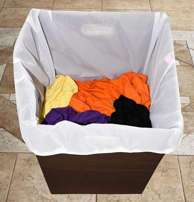 Extra Large Laundry Hamper with Laundry Bag, Foldable Clothes Basket with Metal Handles & Moisture-Resistant Base, Premium Durable Fabric for Bathroom, Dorm, and Family (Brown)