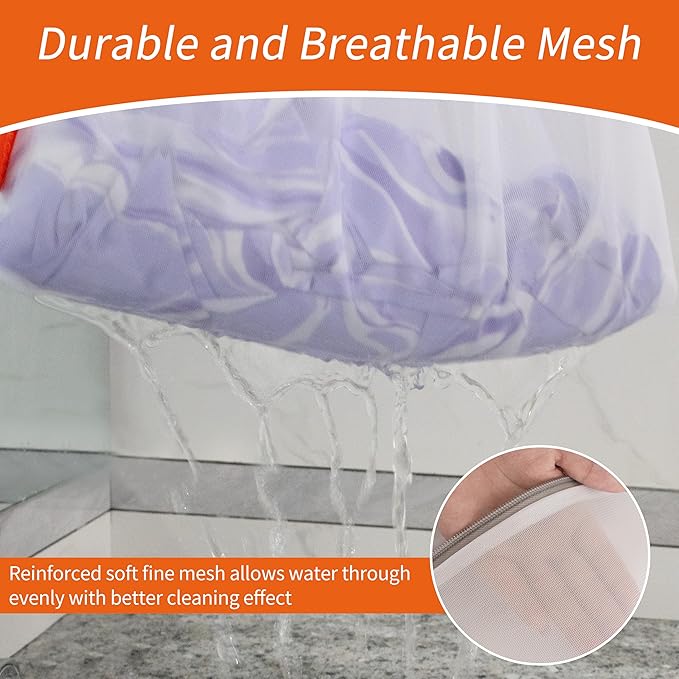 Polecasa 3Pcs Extra Durable Mesh Laundry Bags with Sturdy Zipper for Delicates 16 x 20 Inches(3 Large)