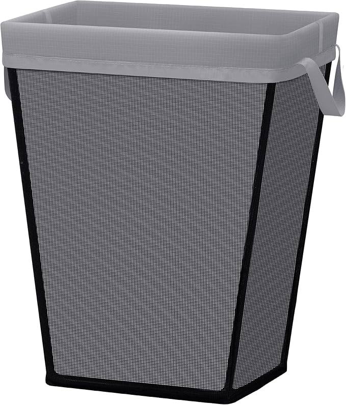 STO STO Laundry Basket 75L, Space-Saving Laundry Hamper for Small Spaces, Freestanding Clothes Hamper with Iron Frame, Removable Washable Liner, Laundry Organizer for Bedroom, Bathroom, Dorm, Gray