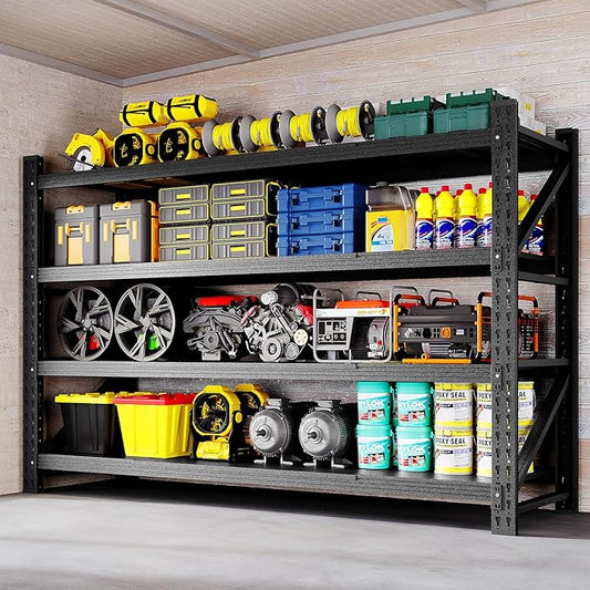 BYNSOE 71" W Storage Shelves 5000lbs Garage Metal Shelving Heavy Duty Garage Shelves Adjustable Storage Shelves for Industrial, Factory,71" W X 24" D X 69" H