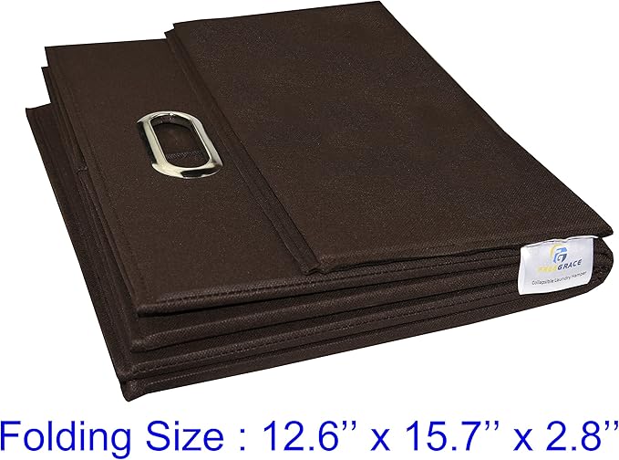 Extra Large Laundry Hamper with Laundry Bag, Foldable Clothes Basket with Metal Handles & Moisture-Resistant Base, Premium Durable Fabric for Bathroom, Dorm, and Family (Brown)