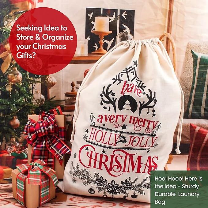Laundry Bags| Storage bag| Heavy Duty Canvas Cotton Long Strap with Drawstring Closure| Travel Bag for Dirty Clothes| Hamper Liner and Machine Washable for Home College Dorm| 1 Pack 28"x36"