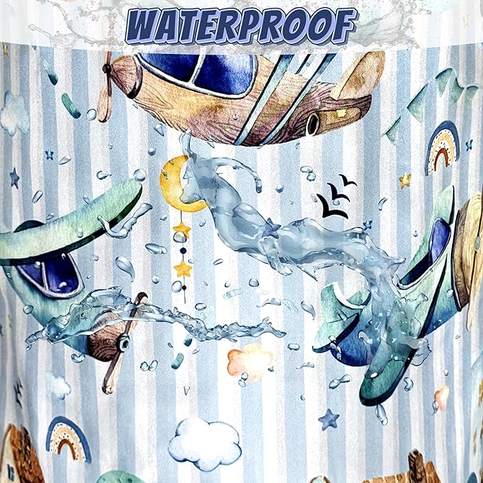 Cartoon Airplane Laundry Basket Foldable Funny Plane Laundry Hamper With Handle Portable Oxford Cloth Clothes Storage Basket Laundry Bag 18.9"x16.5" For Laundry Room/Bedroom/Bathrooms