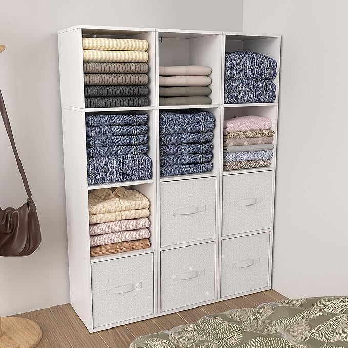 4 Cube Storage Organizer, Cube Shelf, Freestanding 4 Tier Open Shelf Bookcase for Home Office, Bedroom, Living Room, Study, White