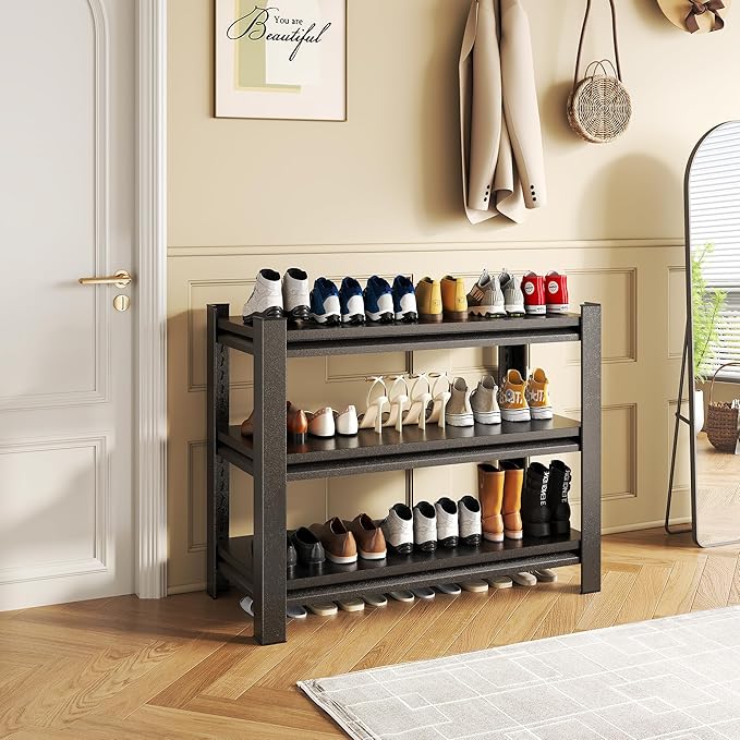 3-Tier Storage Shelves, Adjustable Shelves，KitchenStorage Standing Baker's Racks, Shelving Unit for Kitchen, Living Room, Dinning Room, Coffee Bar (31.5'H×36'W×14'D)