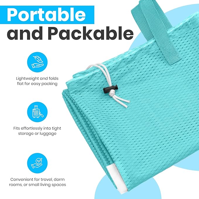 Handy Laundry Mesh Laundry Bag 24 x 36 Inches - Extra Large Heavy Duty Bag with Handles & Shoulder Strap, Breathable, Machine Washable for Dorm, Travel, Bedding & Storage - Teal