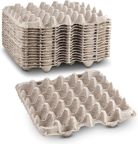 Biodegradable Pulp Fiber Egg Flats - 15 Pieces for Storing up to 30 Large or Small Eggs/Egg Crates That Make a Great Home for Roach Colony by MT Products