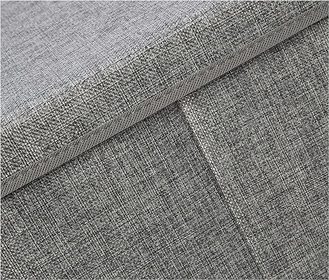 Amazon Basics Foldable Burlap Cloth Cube Storage Bins with Lid, Collapsible Organizing Containers, Stackable and Sturdy, Gray, Set of 2