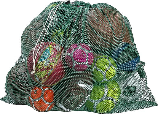 Mesh Equipment Bag - 32” x 36” and 24” x 36” - Adjustable, sliding drawstring cord closure. Perfect mesh bag for parent or coach, making it easy to transport and keeping your sporting gear organized.